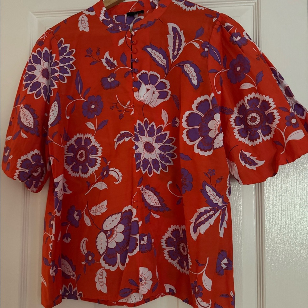 Floral Red and Purple Women's Top